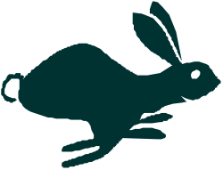 Rabbit Silhouette Clipart with White Spot - Perfect for Nature Themes