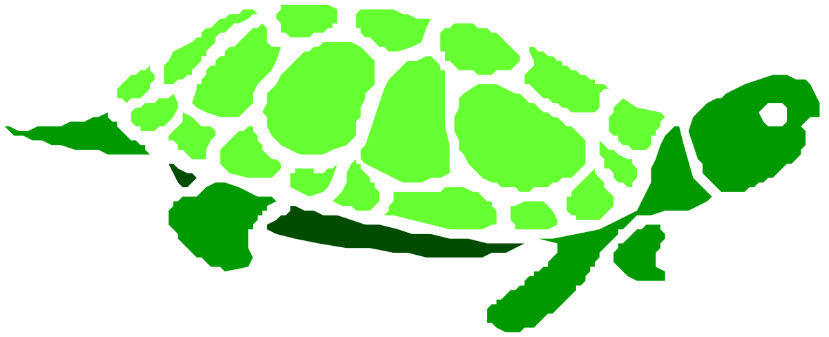 Green Turtle on Black Background Clipart for Creative Projects