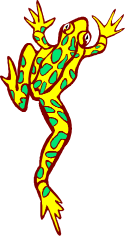 Colorful Green and Yellow Frog Clipart for Creative Projects