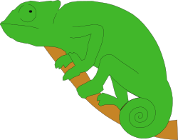 Green Chameleon Clipart - Lifelike Illustration for Nature Themes
