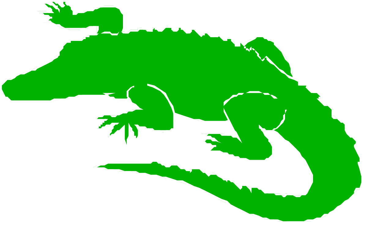 Green Lizard with Long Tail Clipart - Nature Illustration