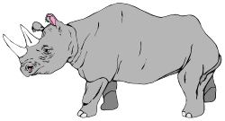 Animals,Animwild,RHINO001 clipart