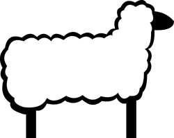 White Sheep on Black Background - Stunning Clipart Collection