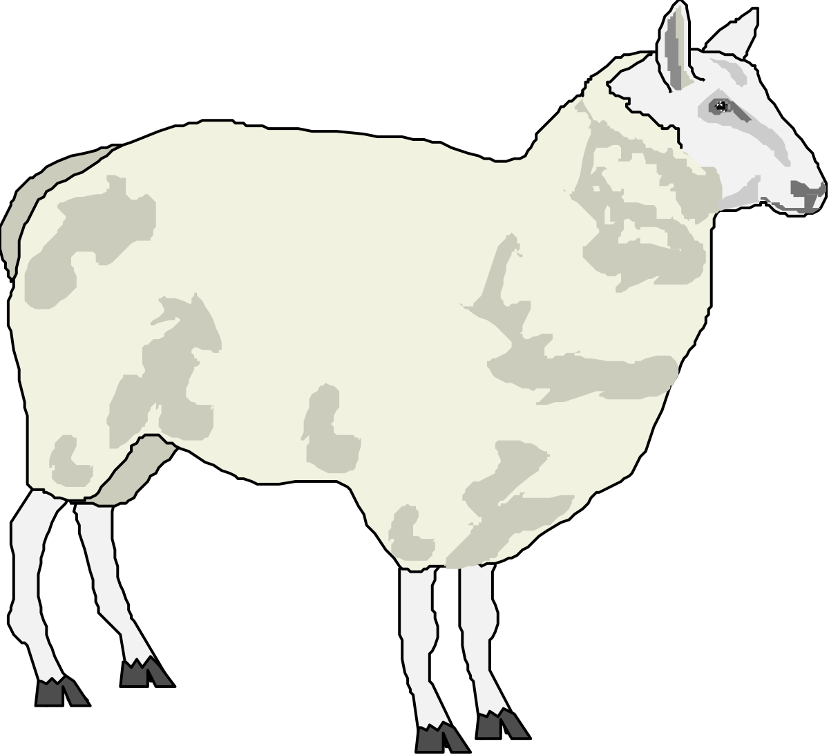 Sheep in Black Background - Stunning Clipart for Creative Projects
