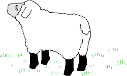 Green-Spotted White Sheep Clipart for Creative Projects