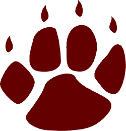 Red Paw Print on Black Background - Bold Clipart for Animal Themes