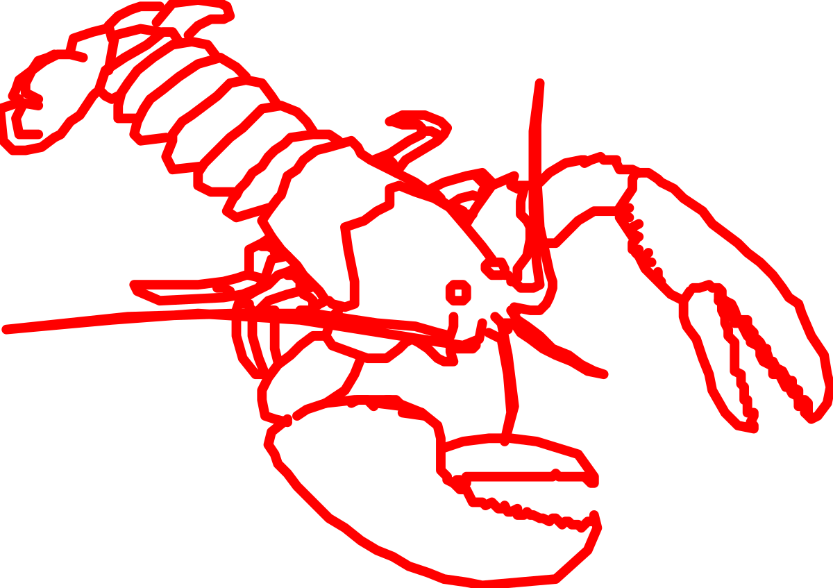 a lobster with a red outline on it clip art png transparent Lobster Clipart with Bold Red Outline for Creative Projects