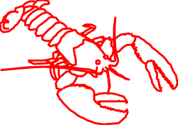 Lobster Clipart with Bold Red Outline for Creative Projects