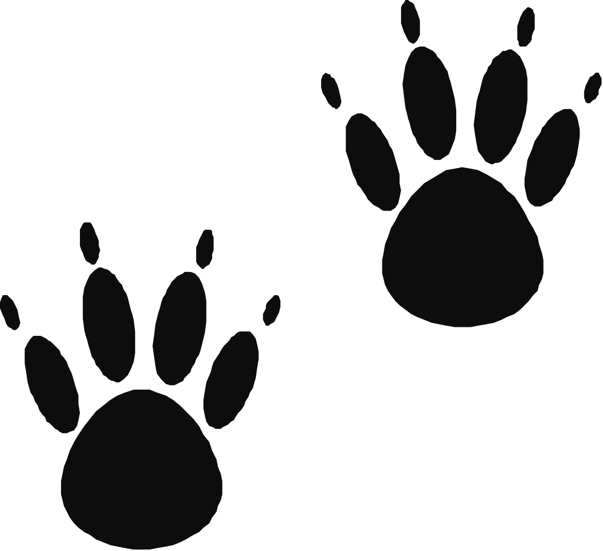 Black and White Paw Prints Clipart for Your Creative Projects