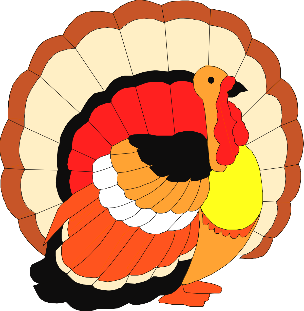 Turkey with Red Tail Clipart - Vibrant and Eye-Catching Design