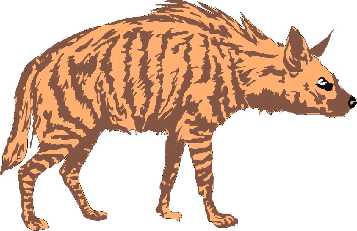 Hyen Clipart - Brown and Black Striped Hyena Graphics