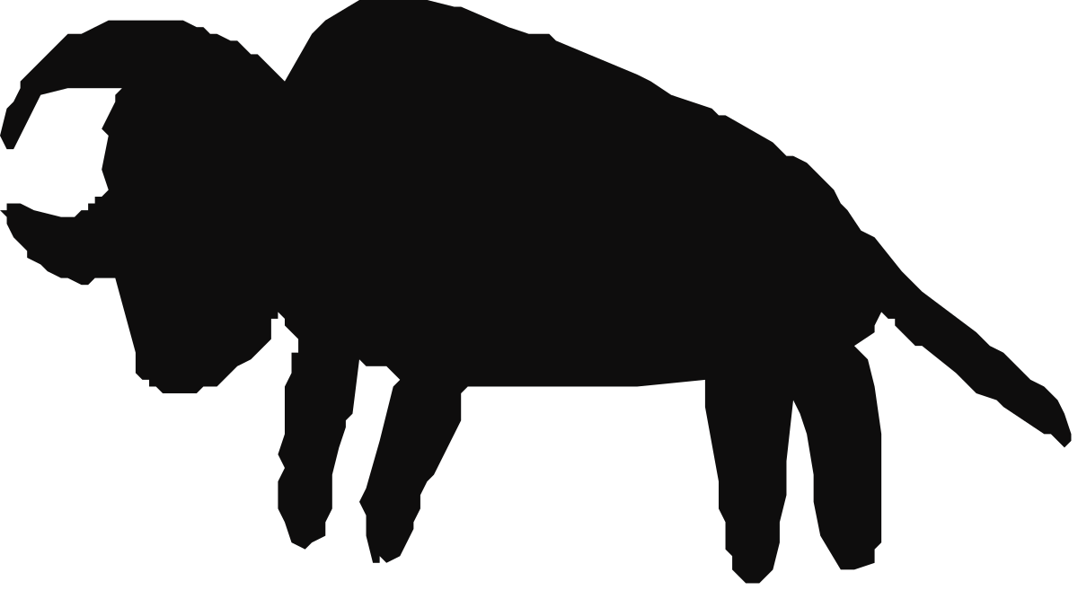 Bison Silhouette Clipart in Black and White