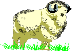 Sheep with Headphones in Grass - Playful Clipart for Creative Projects