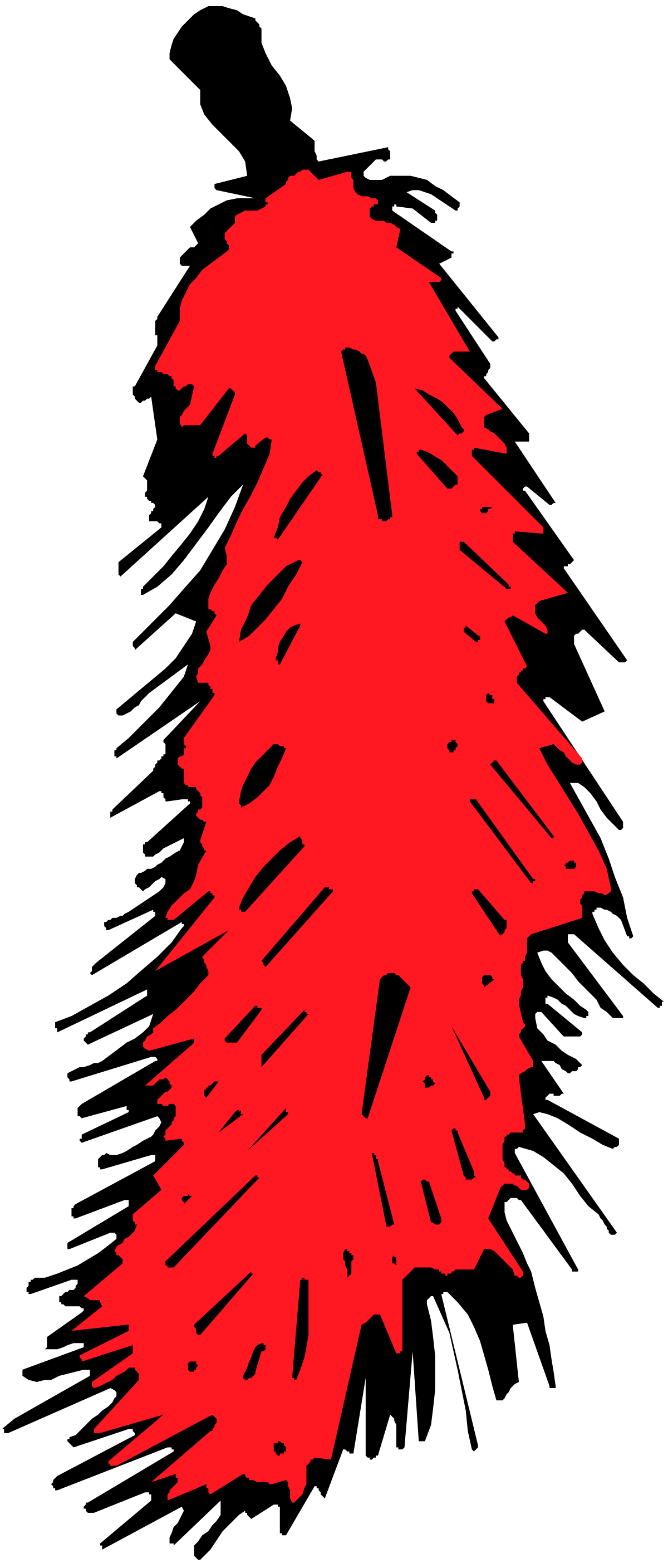 Red Christmas Tree Clipart on Black Background