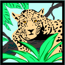 Leopard in Tree with Leaves - Captivating Clipart for Wildlife Themes