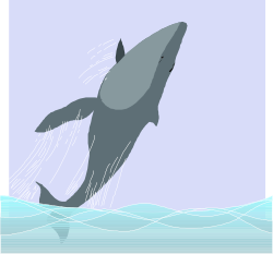 Whale Jumping Out of Water Clipart - Dynamic Marine Scene