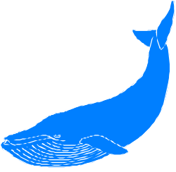 Whale Clipart with Blue Tail - Stunning Marine Graphic