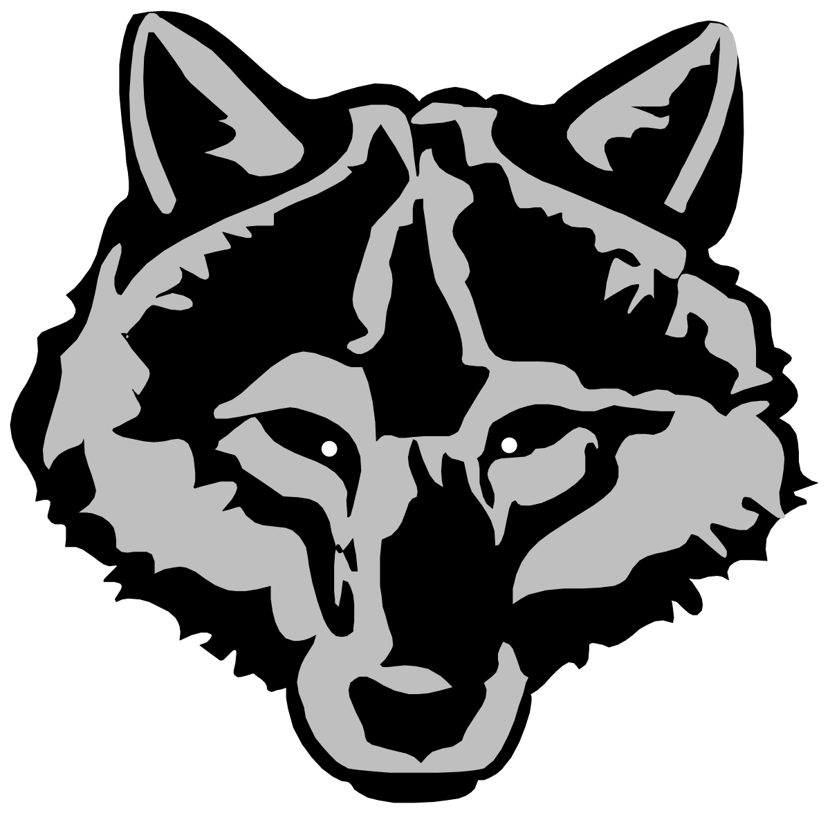 Wolf Head Clipart on Black Background - Bold and Striking