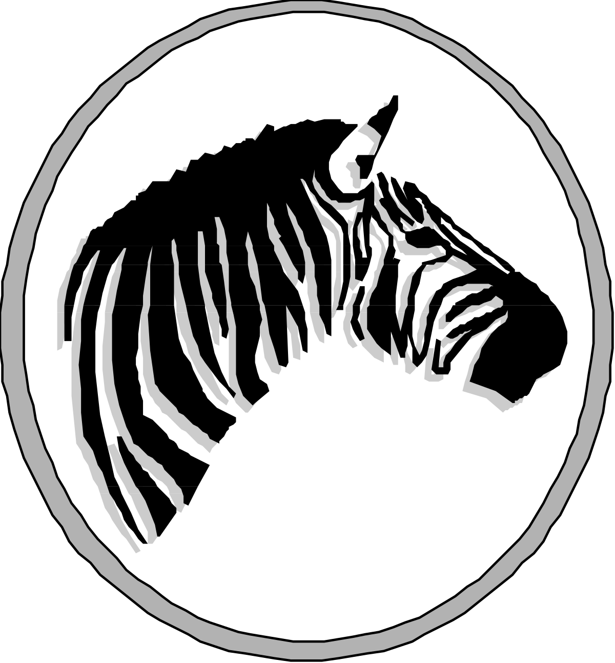Zebra Head Clipart in Circle - Stunning Wildlife Illustration