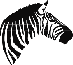 Zebra Head Clipart: Stunning Black and White Illustration