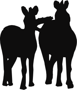 Silhouetted Horses Clipart - Elegant Pair of Horse Profiles
