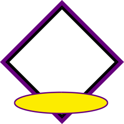 Purple and Yellow Diamond Clipart with White Center - Elegant Borders