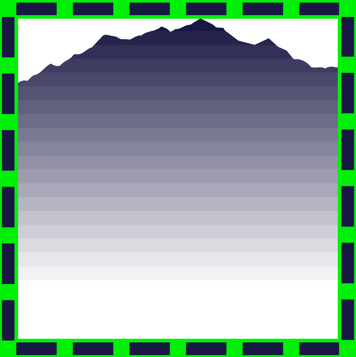 Black and White Square with Green Border Clipart