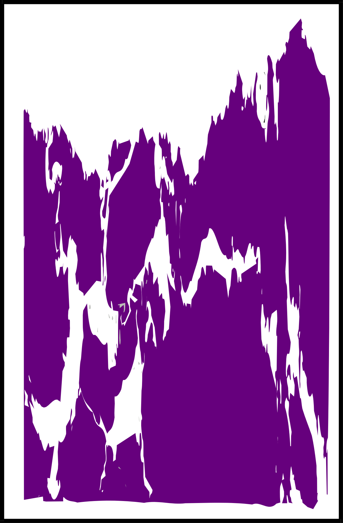 Purple and White City Silhouette Clipart - Elegant Borders and Backport Design