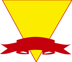 Yellow Triangle with Red Ribbon - Creative Clipart for Borders