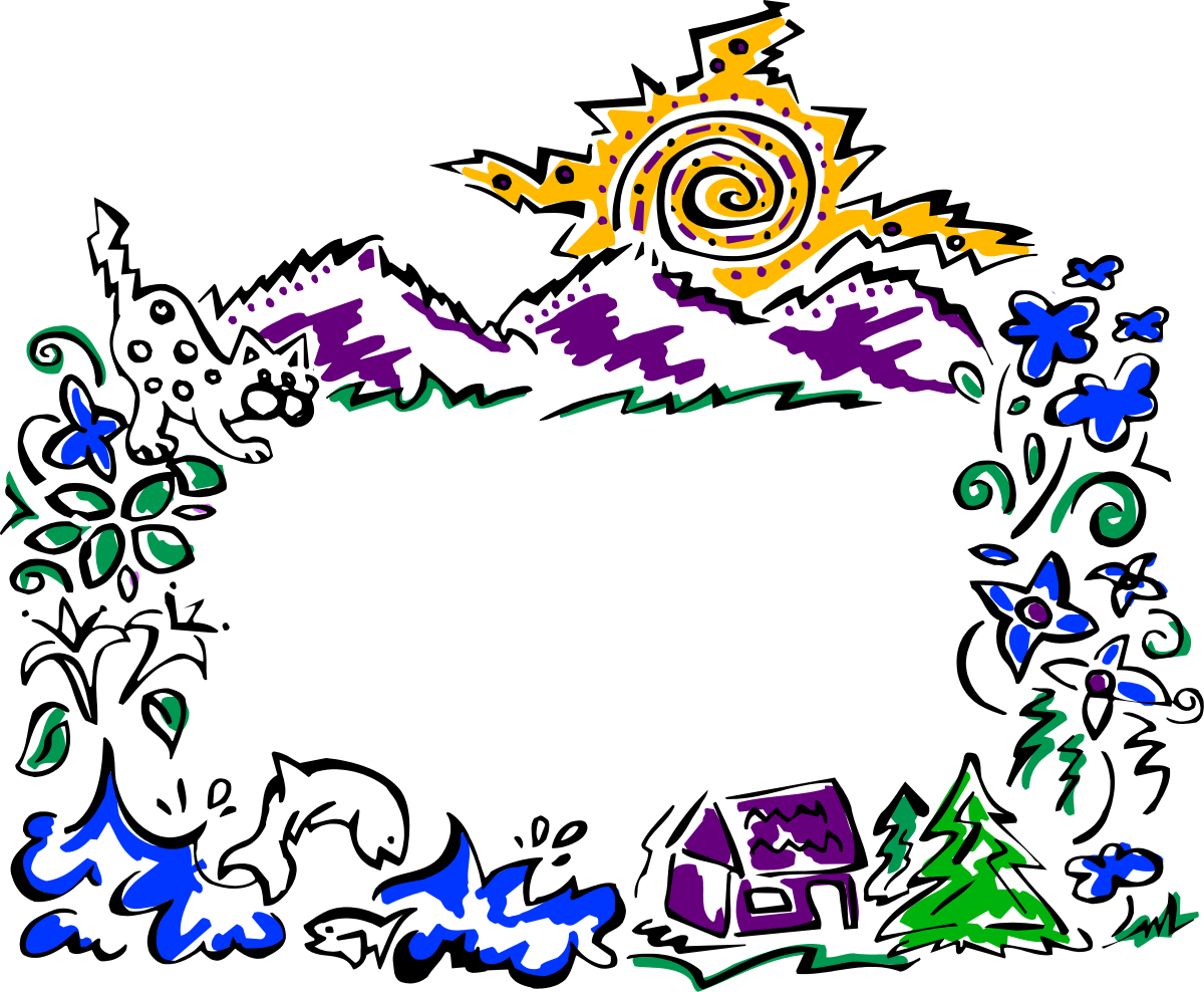 a colorful frame with many different colored shapes clip art png transparent Colorful Frame with Diverse Shapes - Vibrant Clipart for All Occasions