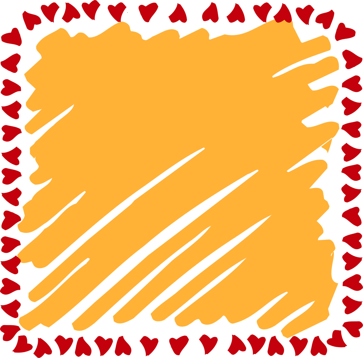 Heart Shaped Frame with Red Hearts - Romantic Clipart Design