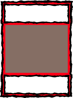 Red and White Frame Clipart with Black Border for Creative Designs