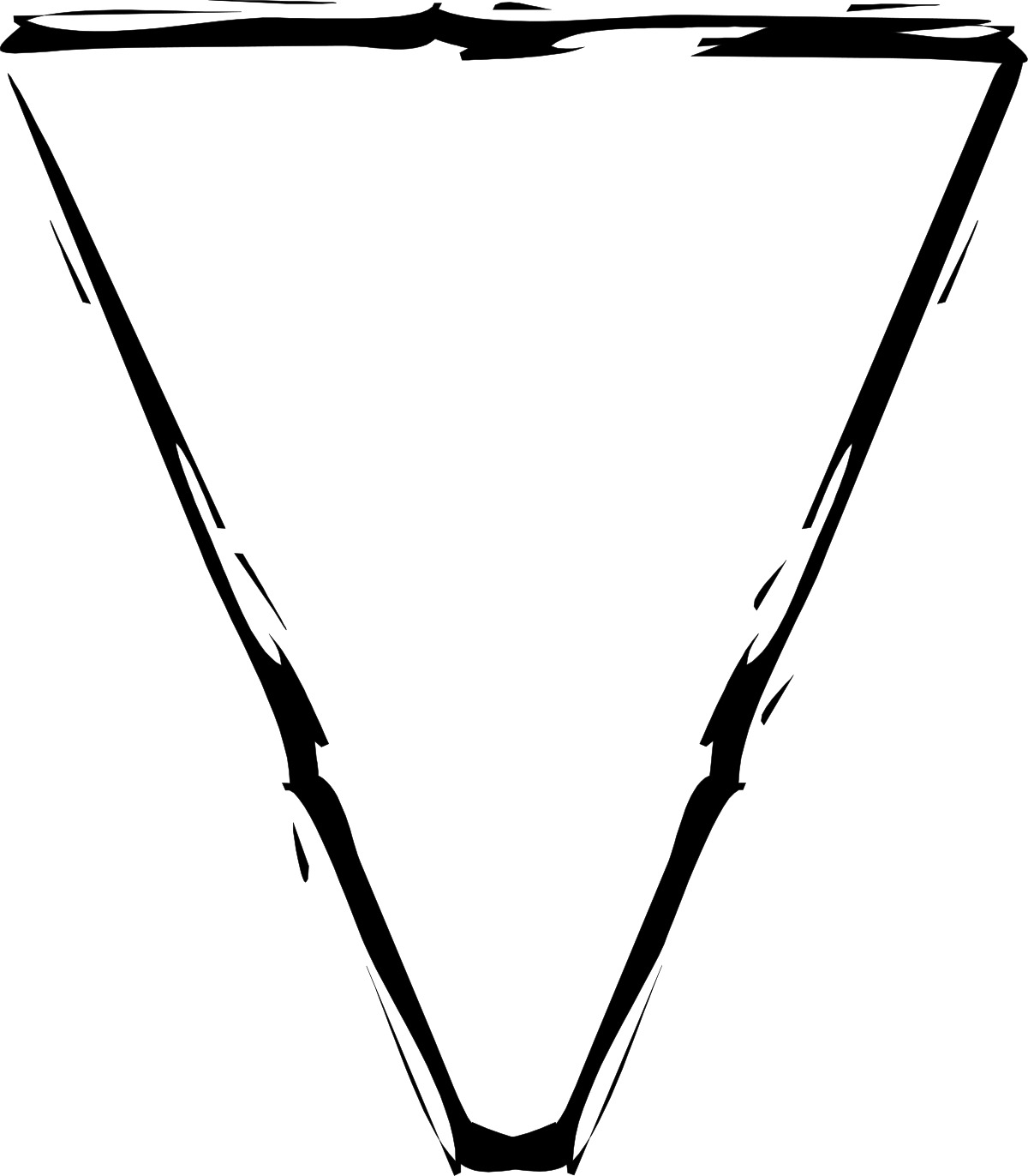 Elegant Triangle Border Clipart with White Outline