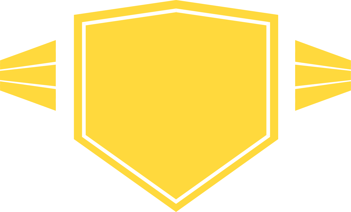 Yellow Shield with Upward Arrows Clipart - Bold Borders Design