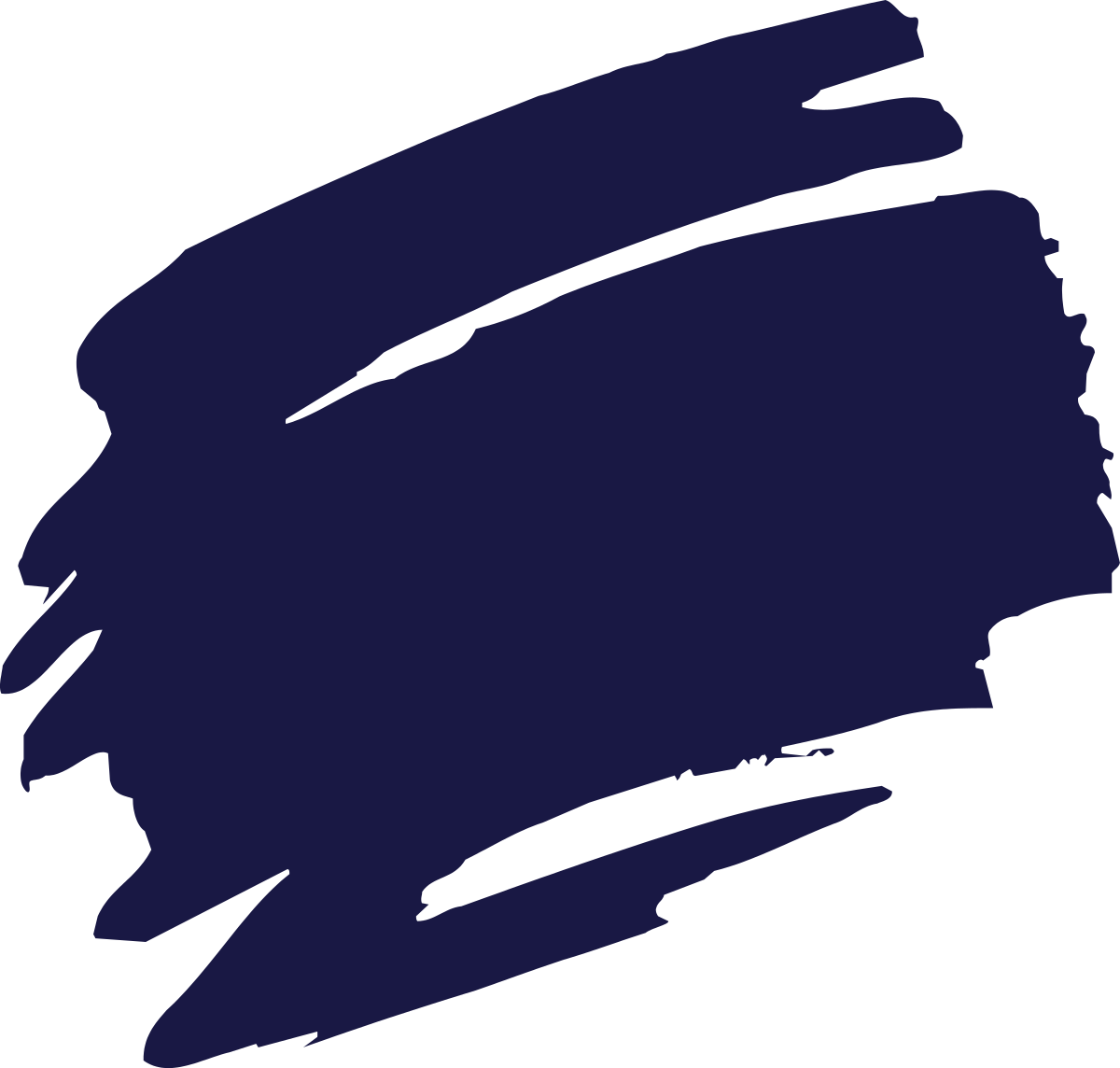 Blue Ink Stroke Borders - Elegant Clipart Design