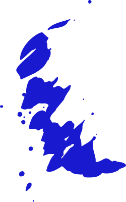 Blue Ink Stain Clipart on Black Background - Creative Borders & Designs