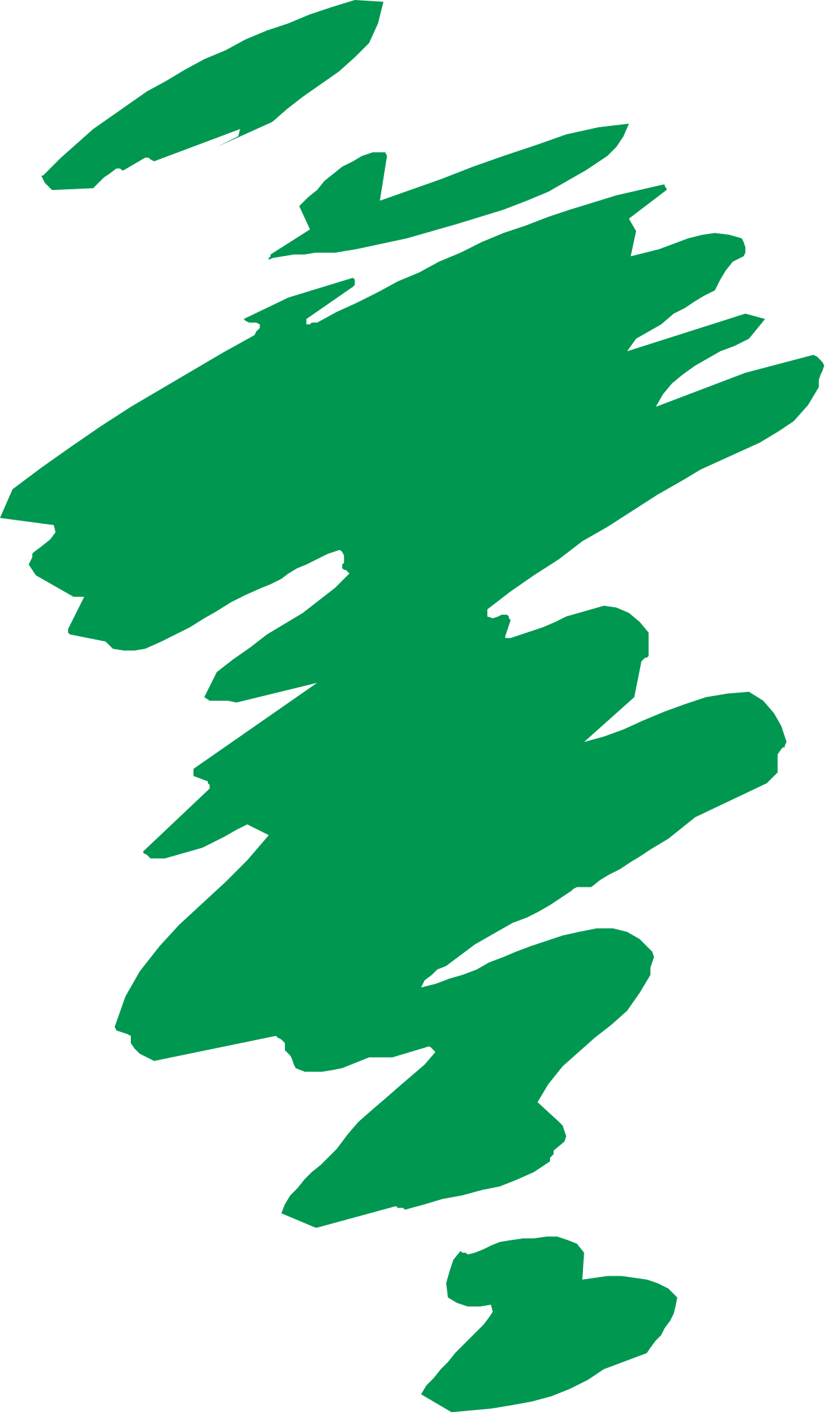 Green Paint Stroke on Black Background - Artistic Clipart