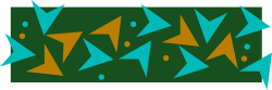 Geometric Pattern Clipart: Vibrant Green and Orange Borders