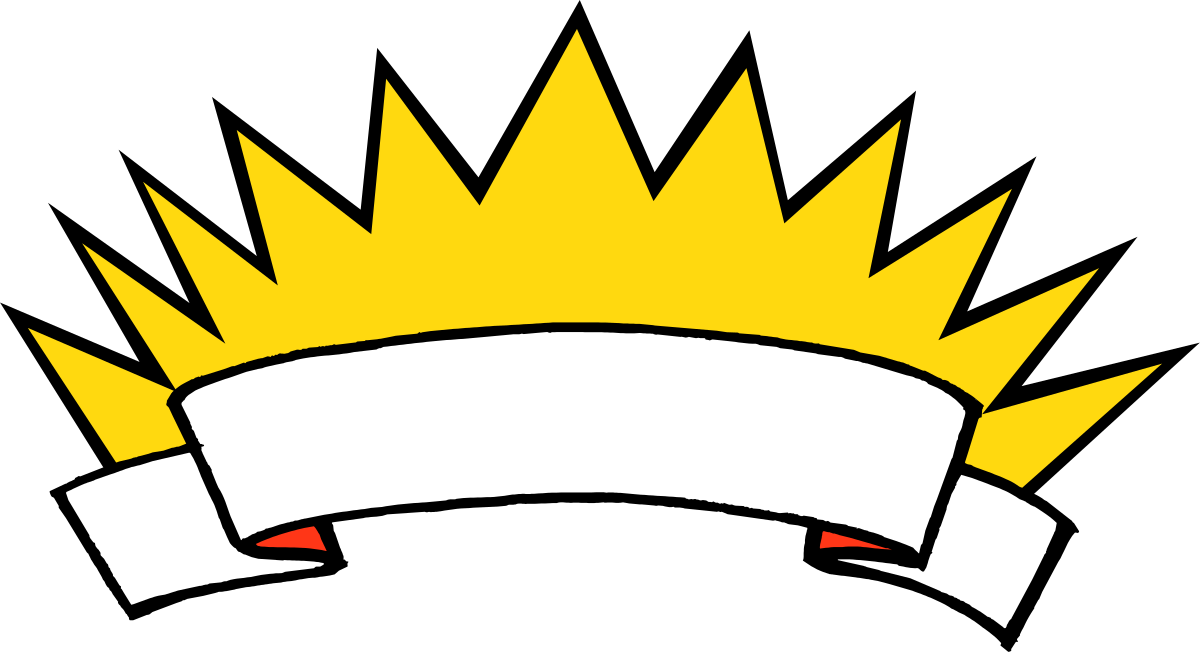 Crown with Ribbon Border Clipart - Elegant Design for Creative Projects