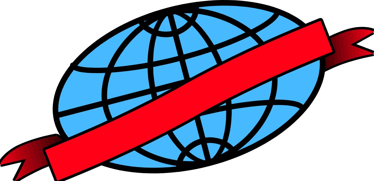 Red Arrow Clipart in Front of a Globe - Perfect for Borders and Design