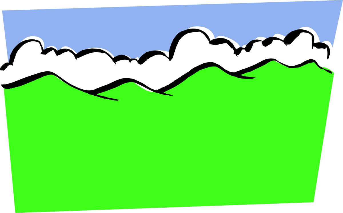 Green Box with White Clouds - Clipart for Creative Borders and Backgrounds