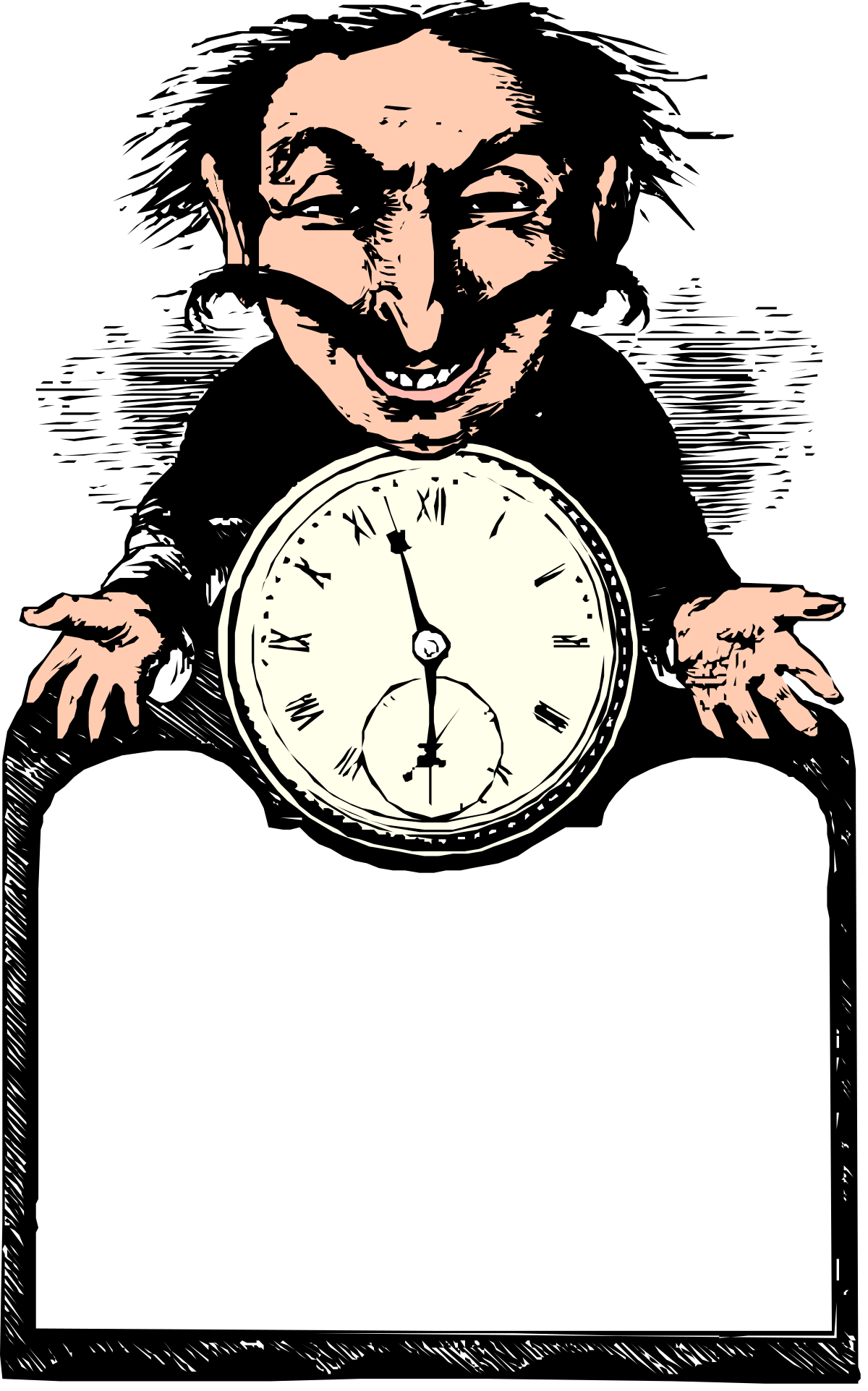 a man holding a clock and pointing at it clip art png transparent Man Holding Clock and Pointing: Engaging Clipart for Timeliness and Productivity