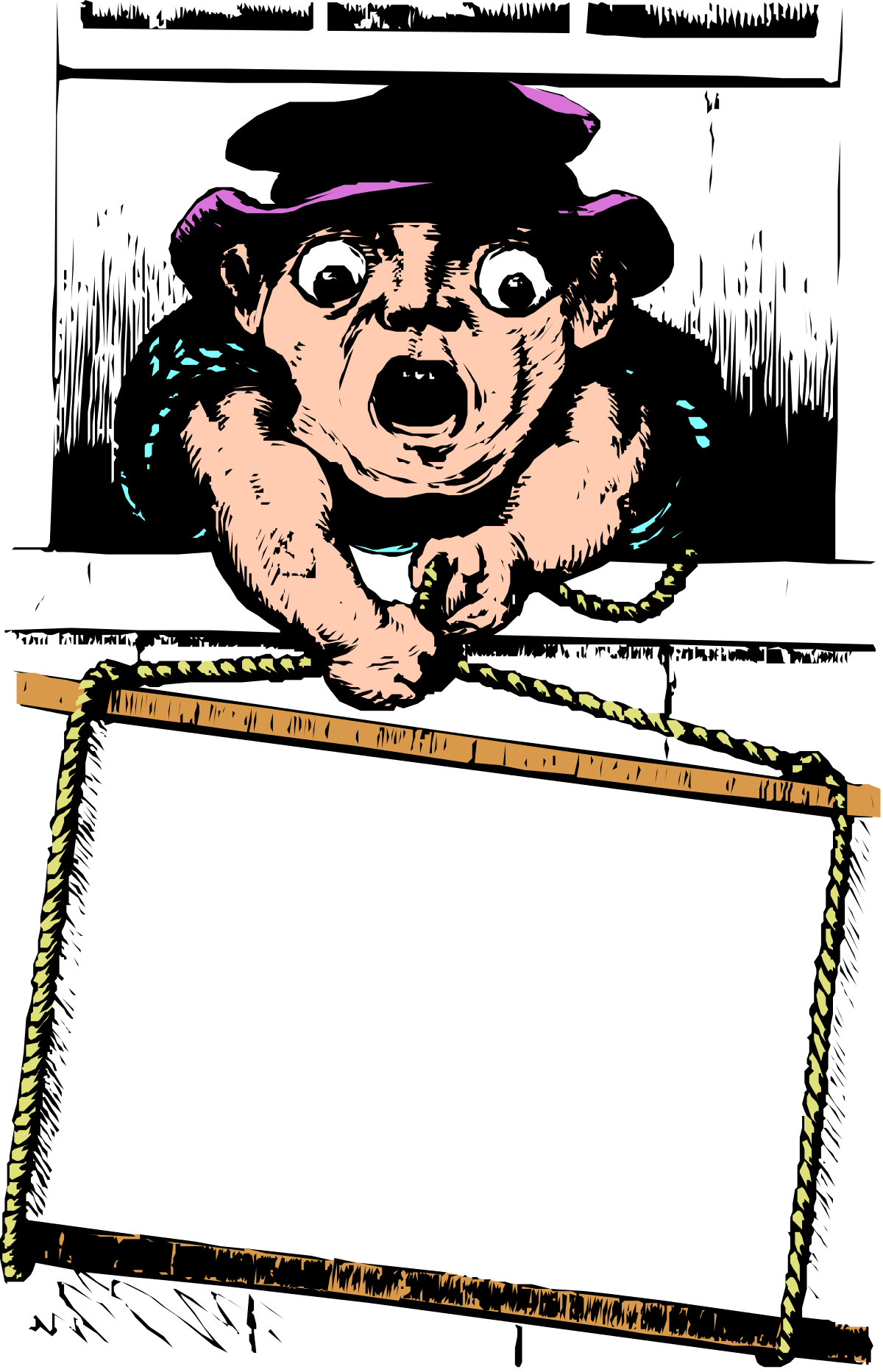 a cartoon bear holding a sign with a blank paper clip art png transparent Cartoon Bear Holding a Sign – Customizable Blank Clipart
