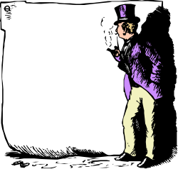 Charming Clipart of a Man in a Top Hat with a Pipe