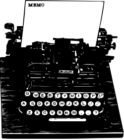 Typewriter Clipart: Vintage Borders and Backland Design