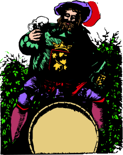 Man in a Hat with Drum Clipart - Vibrant Borders Design