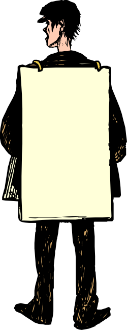 Sign Holder Clipart with Black Background - Bold Borders and Backport Design