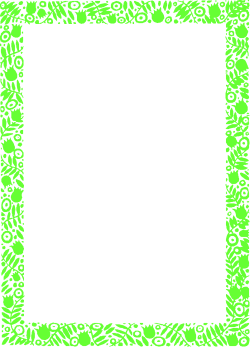 Green Leaves and Flowers Square Frame Clipart for Creative Designs