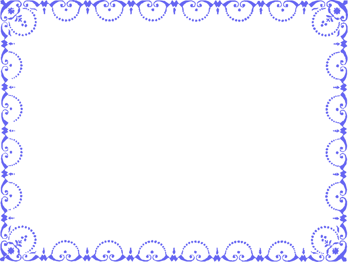 Blue Floral Pattern Frame Clipart | Decorative Borders for Creative Projects