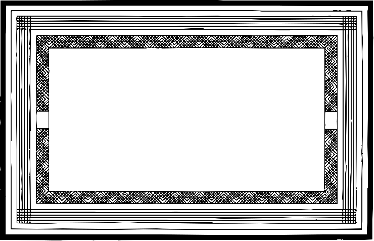 Black and White Frame with Elegant Pattern - Stylish Borders Clipart